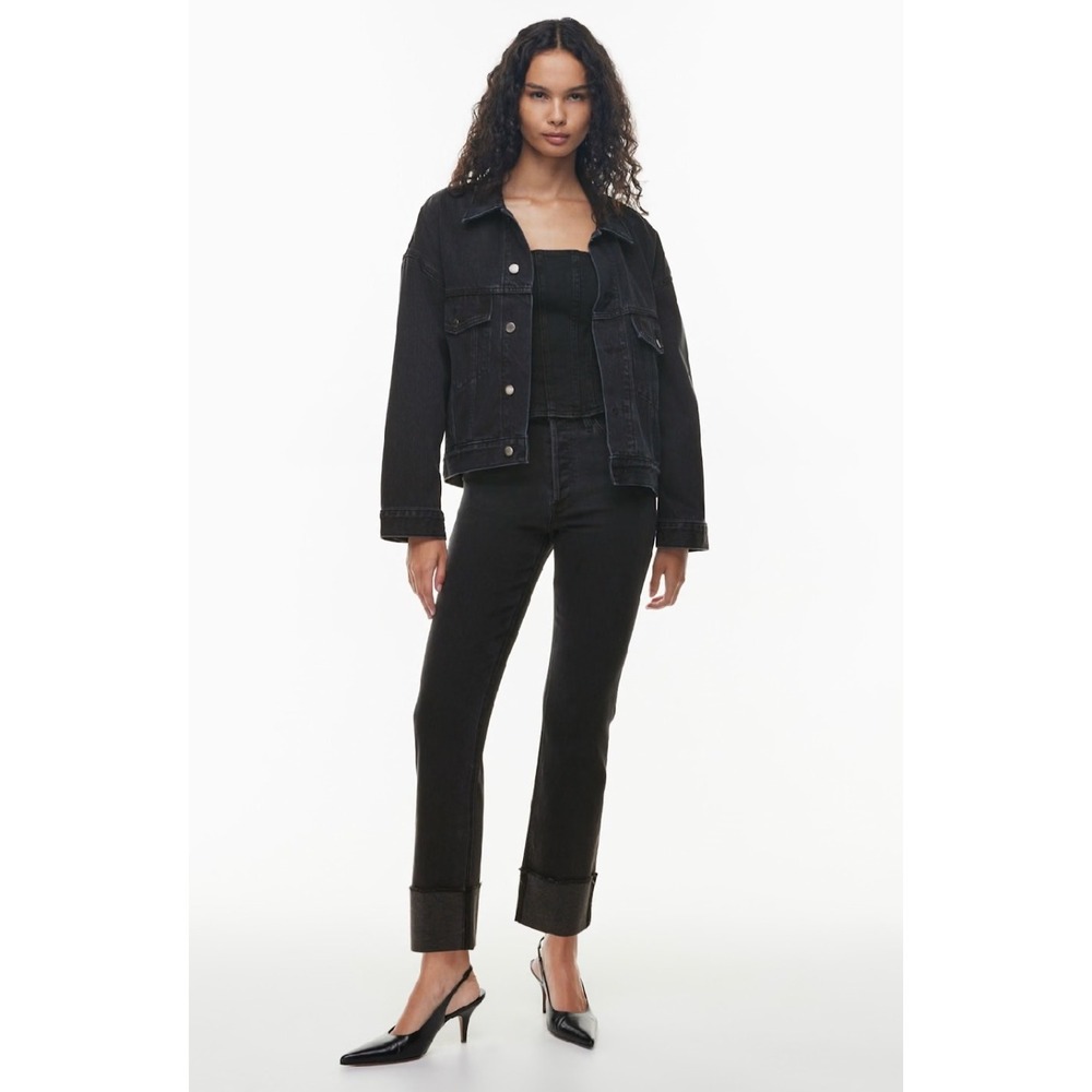 Denim Forum The‎ Arlo Hi-rise Cuff Jean Size 26 Black Button Fly